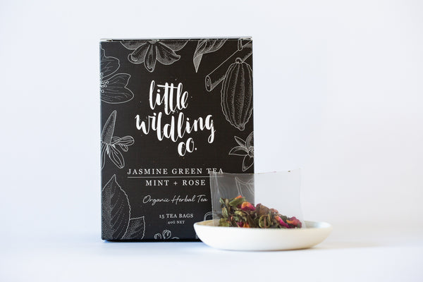 Jasmine Green tea, Mint & Rose tea bags